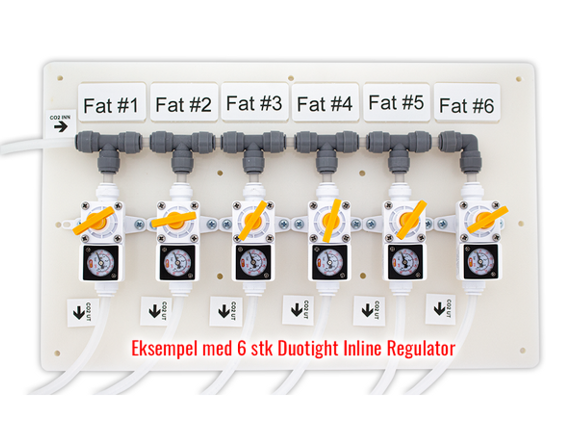  Monteringsbrett med 6 x Inline Regulator